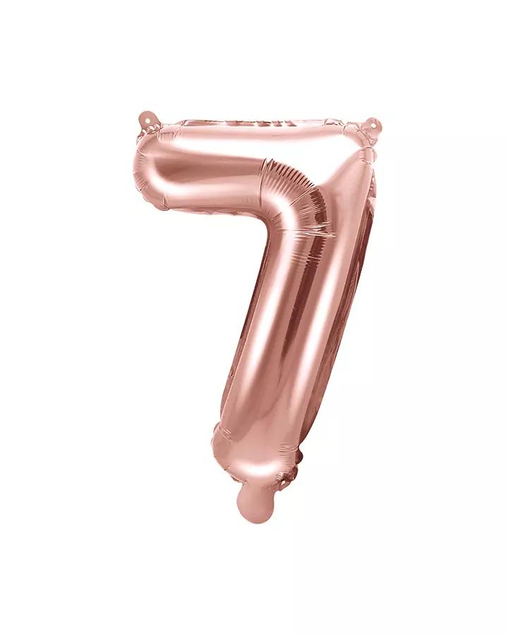 Balón číslo 7 ružovo zlatý menší 35cm