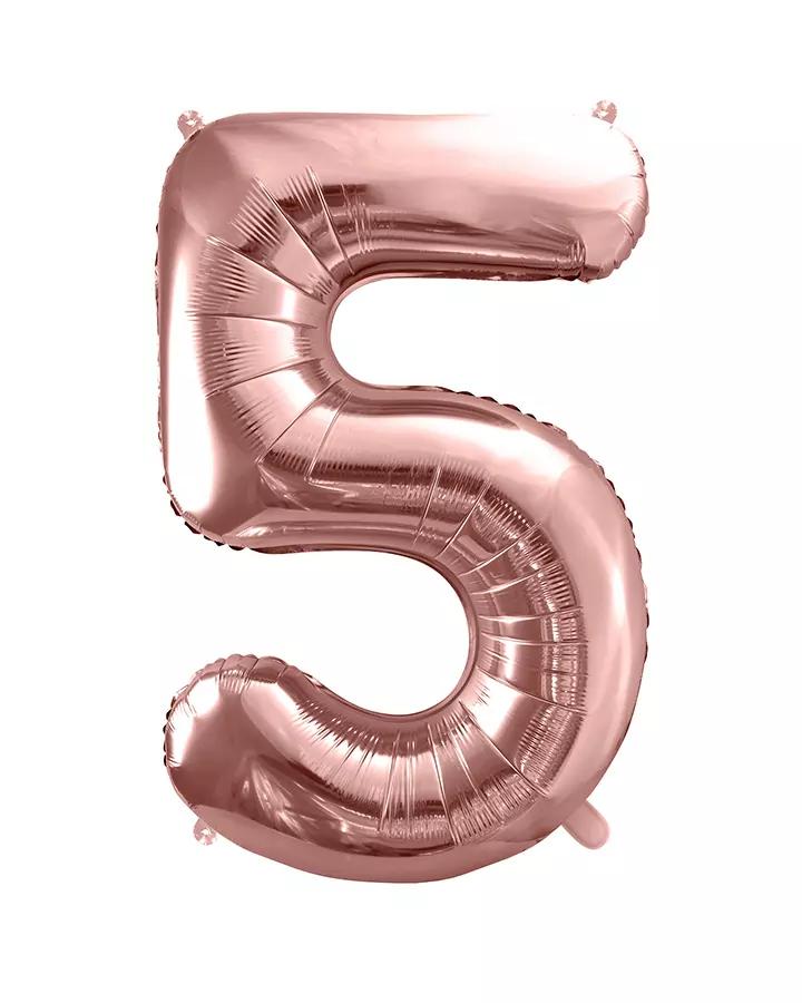 Balón číslo 5 ružovo zlatý veľký 86cm