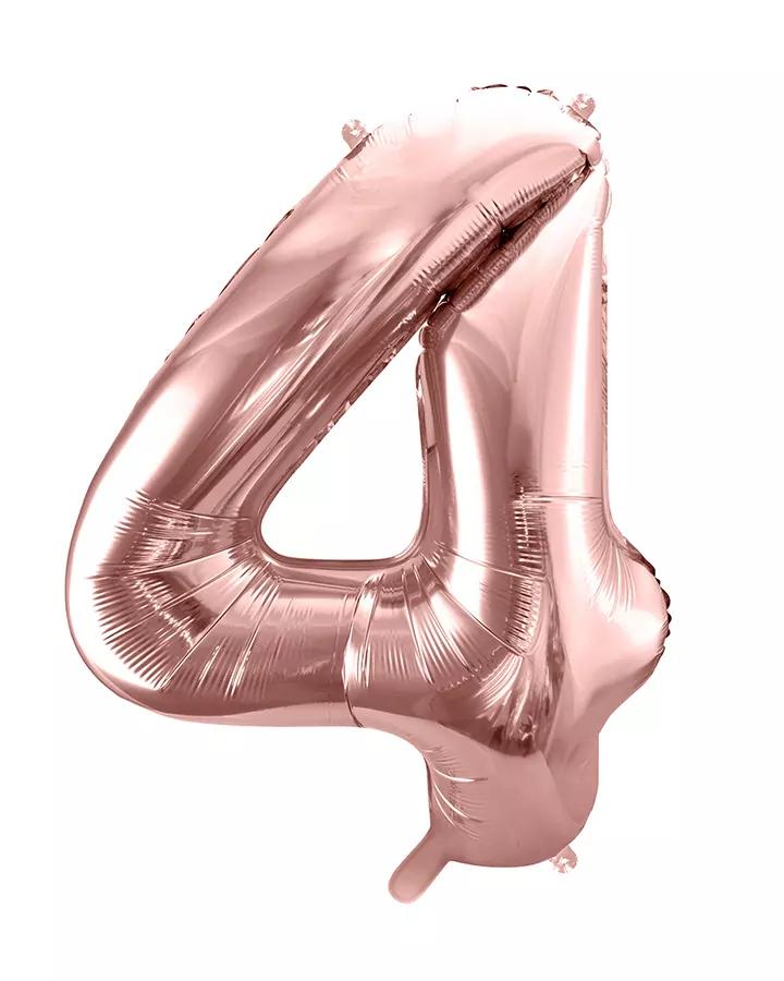 Balón číslo 4 ružovo zlatý veľký 86cm