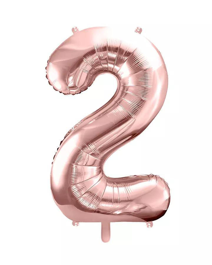 Balón číslo 2 ružovo zlatý veľký 86cm