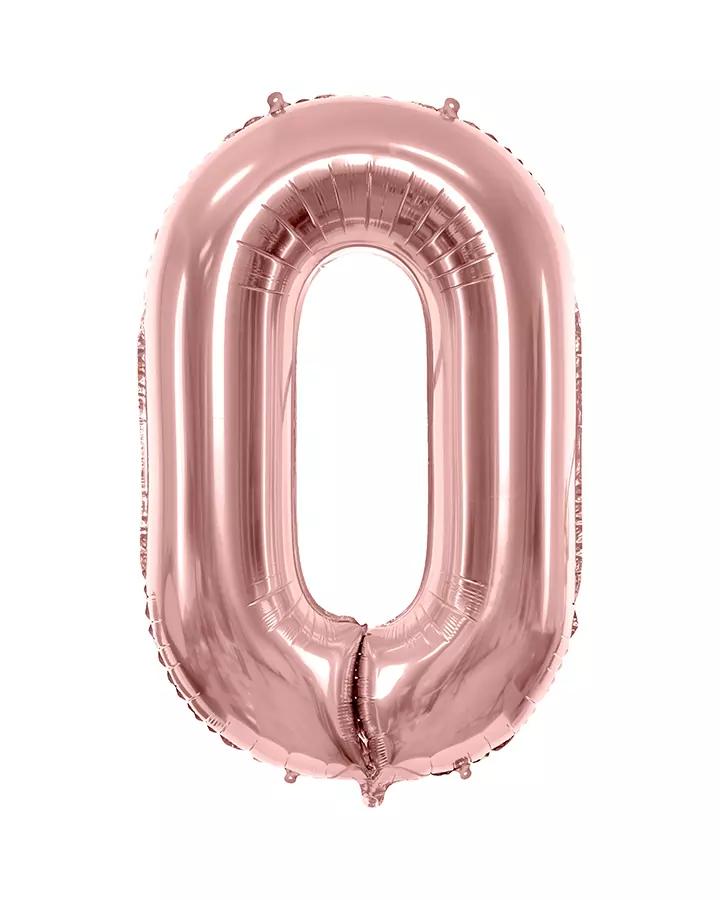 Balón číslo 0 ružovo zlatý veľký 86cm