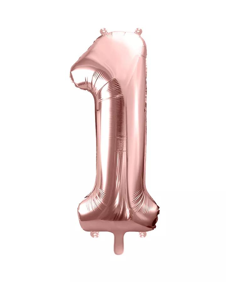 Balón číslo 1 ružovo zlatý veľký 86cm